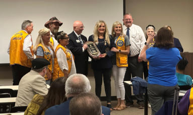 Group receiving an award